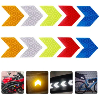 10Pcs Bike Frame Sticker Arrow Reflective Sticker Car Motorcycle Bicycle Decal Safety Cycling Reflective Tape Bike Accessories