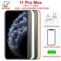 Apple iPhone 11 Pro Max ProMax 64GB 256GB 6.5" Genuine Super Retina XDR OLED Face ID A13 Bion 4G 98% New Phone 20W Fast Charger