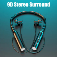 New Hanging Neck Wireless Bluetooth Headset Magnetic Suction Wireless Headphones Stereo Noise Reduction Sports Bluetooth Earphon