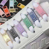 1Pair Diamond Shoe Charms AF1 Sneaker Laces Buckle Quality Metal Shoelaces Decorations Air Force 1 Shoes Accessories