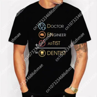 T-shirt Doctor Engineer Artist Equal Dentist Funny Shirt Anime Short Sleeves T Shirt Fashion Streetwear Camisetas Hombre