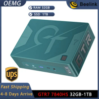Beelink GTR7 7840HS WiFi6 Mini PC AMD Ryzen 7 7840HS DDR5 32GB 1T SSD BT5.2 USB4 4K 60Hz USB3.2 2.5G WLAN Desktop Game Computer