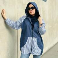 Jacket Hoodie Oversize Katun Denim Oscaa by Sijii