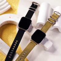 【W.wear】Apple Watch-高強度尼龍編織蘋果錶帶(黑色/淡杏色/黃綠色/適用於所有-Apple Watch)