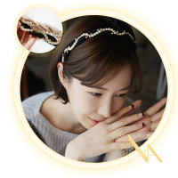 【NANA】娜娜 韓國鑲鑽珍珠髮箍-2色 NA08092(珍珠髮箍)