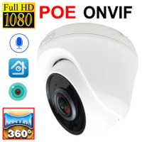 Panoramic POE Camera IP 1080P 1.7mm Lens Cctv Security Surveillance Cam Built-in Mic Infrared Video IPCam Indoor HD Home Camera