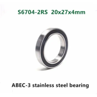 50pcs ABEC-3 S6704-2RS 20x27x4 mm stainless steel thin wall deep groove ball bearings S6704RS S6704 20*27*4mm