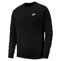 Nike AS M NSW CLUB CRW BB [BV2663-010] 男女 長袖 上衣 基本款 刷毛 黑