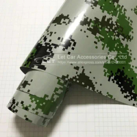 High quality Digital green Camo Vinyl Wrap Car Motorcycle Decal Mirror Phone Laptop DIY Styling Camouflage Sticker Film Sheet
