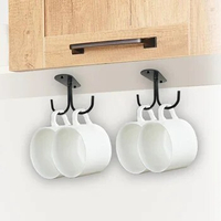 Draining Multi-Purpose Cupboard Organizer Kitchen Utensil Storage Shelf Cup Holder Mug Rack Cup Hanger