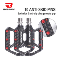 BOLANY Ultralight Carbon Fiber Bicycle Pedals Non-Slip Road Bike MTB 3 Bearing Carbon Bike Pedal Road Bicycle Accessories
