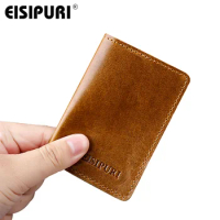 EISIPURI 2018 New Designer Men Wallets Genuine Leather Mens Clutch Wallet Vintage Fashion Male Leather Card Holders Purse