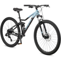 Mongoose Impasse Adult Men Women Mountain Bike, 27.5" or 29" Wheels, Aluminum Frame, Full Suspension, Front/Rear Disc Brakes