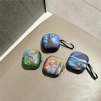Van Gogh Oil Painting Artwork Case For Samsung Galaxy Buds 2 Live Pro 2 Earphone Cases Plastic Cover With Hook For Samsung Buds