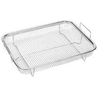 Stainless Steel Air Fryer Grill Basket Non-Stick Air Fryer Mesh Basket Air Fryer Tray Wire Rack Basket