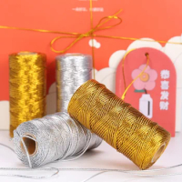 100M Gold Silver Macrame Cord Rope String Twine Ribbon Bows Crafts DIY Gift Wrap Sewing Twisted Thread Home Textile Decor 1.5mm