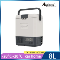 Alpicool P8 Car Fridge 12V Small Freezer Portable Compressor 220V Ice Box Household Vehicle Truck Camping Car Refrigerators