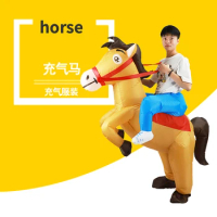 Christmas Inflatable Horse Blow Up Costume Riding Cowboy Cosplay Adult Men Women Halloween Festival Stage Wear New Mascot Doll