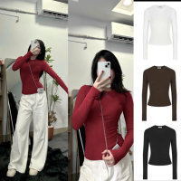 Áo Thun Dài Tay thắt eo ôm body tôn dáng giữ nhiệt vải cotton zip nữ M660 xmayduycham