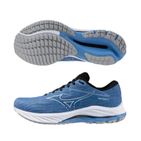 【MIZUNO 美津濃】慢跑鞋 男鞋 運動鞋 緩震 一般型 超寬楦 RIDER 藍 J1GC230454