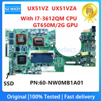 For ASUS UX51VZ UX51VZ Laptop Motherboard With I7-3612QM CPU 2GB RAM GT650M/2G GPU PN 60-NW0MB1A01 HM76 MB 100% Tested Fast Ship