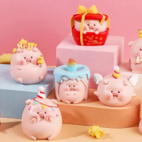 Happy Birthday Pig Series Blind Box Toys Mystery Box Original Figure Guess Bag Mystere Cute Doll Kawaii Model Gift