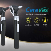 Carevas Fiber Optic LED Otoscope 3X True View Full Spectrum Home Physician Ear Care Diagnostic Set