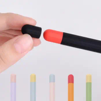 Contrast Color Soft Silicone Case for Apple Pencil 1/2 Stylus Pen Protective Cover Case Anti -slip Stylus Pencil Case with Caps