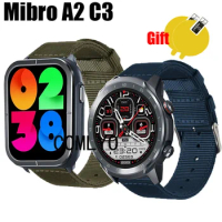 3in1 Wristband for Mibro A2 C3 Strap Smart watch Band Nylon Canva Belt Screen Protector