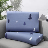 1pc Latex Pillow Cotton Cover Latex Pillow Soft Cotton Case Simple Printed Sleeping Pillowcover Protective Cover Home Textiles