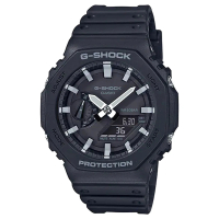 【CASIO 卡西歐】G-SHOCK 超人氣農家橡樹八角形錶殼設計 黑X白(GA-2100-1A)