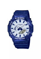 CASIO 卡西歐 G-Shock 藍色樹脂錶帶男士手錶 GA-2100BWP-2ADR-P