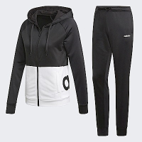 Adidas WTS LIN FT HOOD DV2425 女 運動套裝 連帽外套 長褲 亞洲版 修身 舒適 黑白