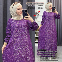 Gamis Difarina - Batik Cap Original Bahan Rayon Super Premium Busui Friendly Jumbo Bumil Adem Tebal 