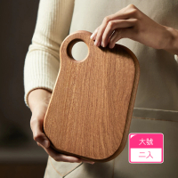 【Dagebeno荷生活】天然材質原木健康砧板 麵包起士水果兒童食品料理菜板(大號2入)