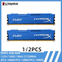 HyperX Fury Memoria DDR3 RAM 8GB (2x4GB) 16GB (2x8GB) Kit 1333MHz 1600 1866 2133MHz DIMM 240Pin 1.5V PC3-14900 12800 Desktop RAM