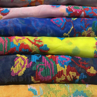 Utama Sutra | Kain Organza Polos Motif Lagosi