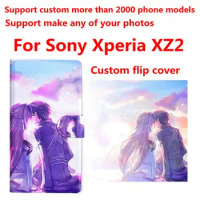 DIY Phone bag Personalized custom photo Picture PU leather case flip cover for Sony Xperia XZ2