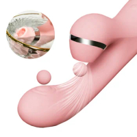 ISO BSCI Factory Thrusting Sucking Rabbit Vibrator Nipple Breast Pussy Vagina Clit Sucker Vibrator Sex Toy Sucking