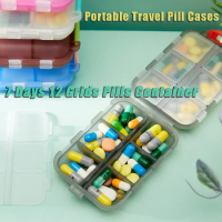 Weekly Portable Travel Pill Cases Box 7 Days Organizer 12 Grids Pills Container Storage Tablets Drug Vitamins Medicine Fish Oils