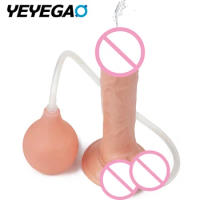 Adult Sex Toy Realistic Dildo,Squirting Ejaculating Dildo with Enema Bulb ,Big Anal Dildo Strap on Huge Dildo Suction Cup Dildo