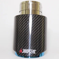 For Akrapovic Auto Car Single Out exhaust tips carbon fiber muffler Exhaust Tip muffler pipe