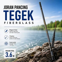 TaffSPORT Joran Pancing Tegek Fiberglass 7 Section - 360 3.6 m Hitam