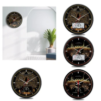 Modern 13in Digital Azan Clock Retro Round Wall Clock with Alarm Clock Function 896C