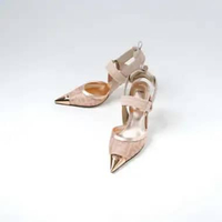 Sepatu FENDI COLIBRI ROSE GOLD 85MM PUMP HEELS SLINGBACK 100% ORIGINAL 39
