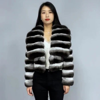 Fur Coat Women Real Rex Rabbit Fur Coat Chinchilla Fur Women's Short Coat Best Selling Clothes For Women