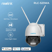 Reolink 5MP WiFi Camera wireless Pan Tilt 5X Optical Zoom Human Car Detection IP Camera auto tracking outdoor camera RLC-523WA