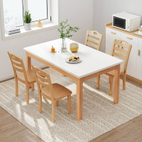 餐桌 餐檯 長方形桌子餐桌現代簡約小戶型網紅餐桌椅組合吃飯家用實木腿餐桌