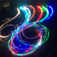 17.8m 3 Modes LED Light Optic Fiber Lights Fiber Optic Whip LED Lighting Long Lamp Lifespan Lighting Dance Hand Rope Light