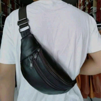 Tas slempang Selempang Pria Asli Kulit Domba Super Empuk Anti Api Hitam